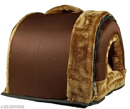 Fur House, Portable Cat Igloo Bed With Removable Cushion, 2 In 1 Washable Cozy Bed Cat Cave, Foldable Non-Slip Warm For Pets Puppy Kitten Rabbit